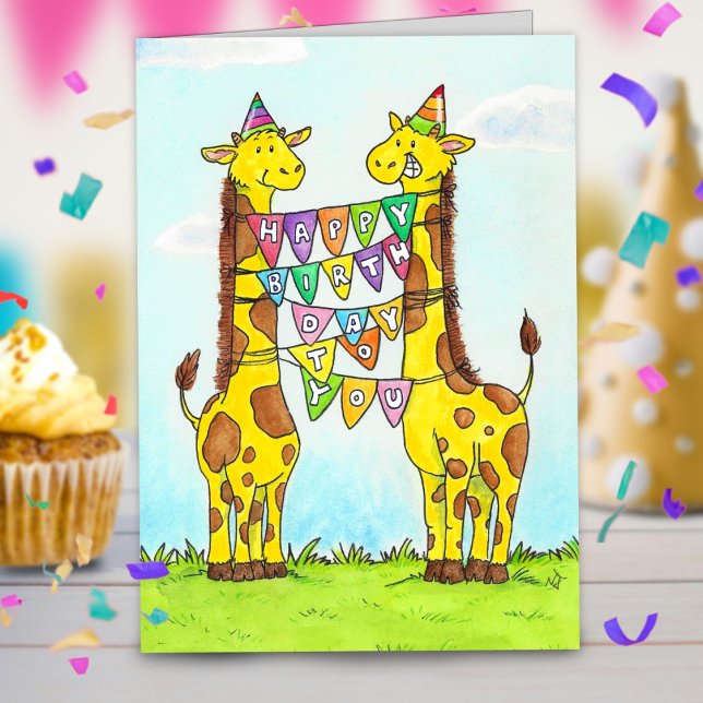 Happy Giraffes Birthday greeting Card (Creator Uploaded)