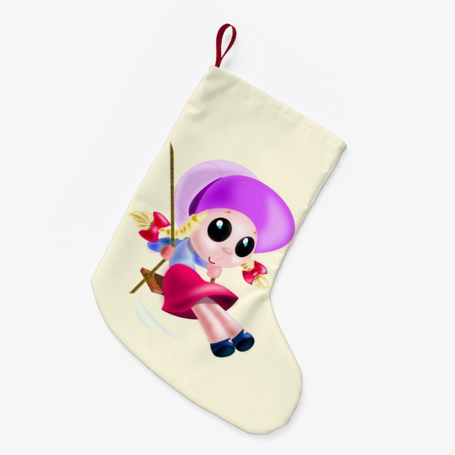 Happy Girl Christmas Stocking (Front (Hanging))