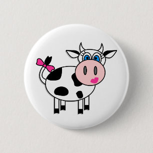 Happy Girl Cow 6 Cm Round Badge