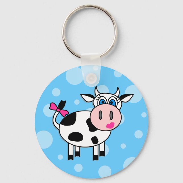 Happy Girl Cow Key Ring (Front)
