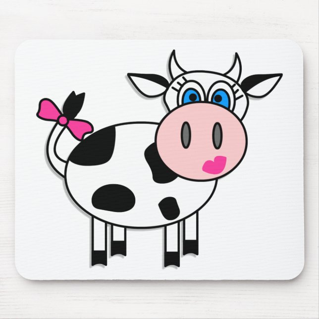 Happy Girl Cow Mouse Pad (Front)