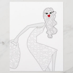 Happy Girl Dancing Glam Colouring Flyer Paper