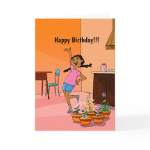 Happy Girl design Birthday Card