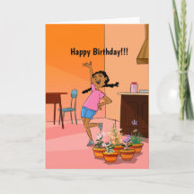 Happy Girl design Birthday Card