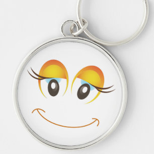 HAPPY GIRL FACE KEY RING