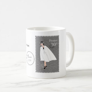 Happy Girl France Stamp Art Customizable Mug