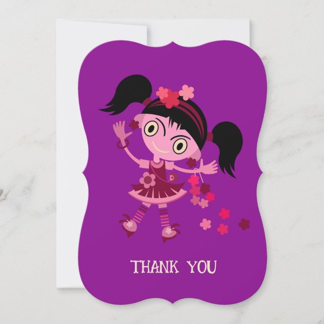HAPPY GIRL GIFT CRISTMAS THANK YOU CARD (Front)