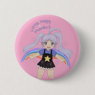 Happy Girl Hand Drawn Illustration – Little Happy 6 Cm Round Badge
