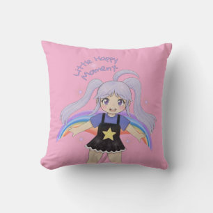 Happy Girl Hand Drawn Illustration – Little Happy Cushion