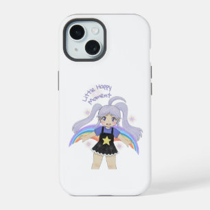Happy Girl Hand Drawn Illustration – Little Happy iPhone 15 Case