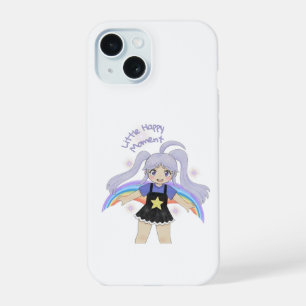 Happy Girl Hand Drawn Illustration – Little Happy iPhone 15 Case