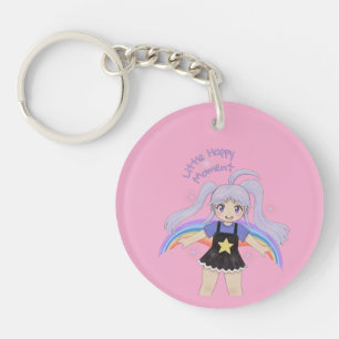 Happy Girl Hand Drawn Illustration – Little Happy Key Ring