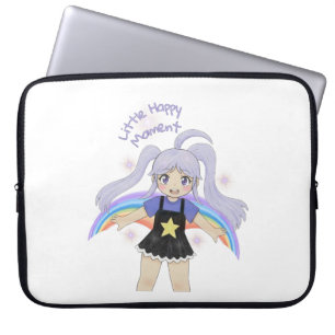 Happy Girl Hand Drawn Illustration – Little Happy Laptop Sleeve