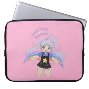 Happy Girl Hand Drawn Illustration – Little Happy Laptop Sleeve