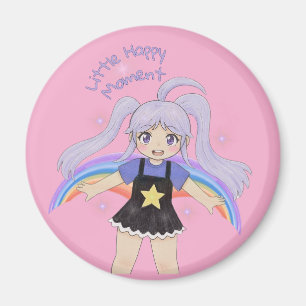 Happy Girl Hand Drawn Illustration – Little Happy Magnet