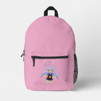 Happy Girl Hand Drawn Illustration – Little Happy  Printed Backpack