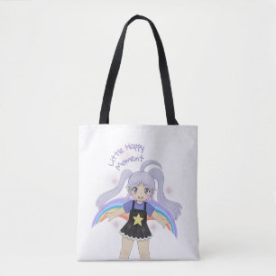 Happy Girl Hand Drawn Illustration – Little Happy Tote Bag