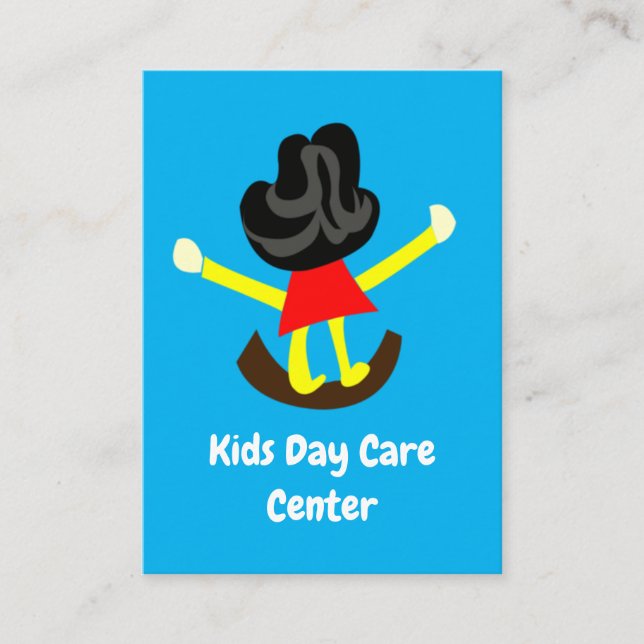 Happy Girl Kids Day Care Centre Business Card (Front)