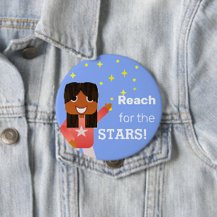 Happy Girl Motivational Round Button