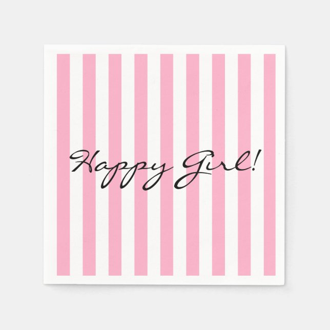 Happy Girl Paper Napkin (Front)