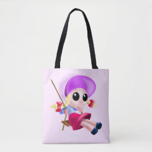 Happy Girl Swinging Tote Bag