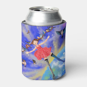 Happy Girl with Birds - Happines Can Cooler