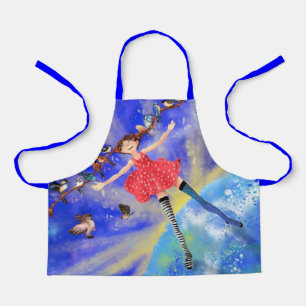 Happy Girl with BirdsApron Spring Apron