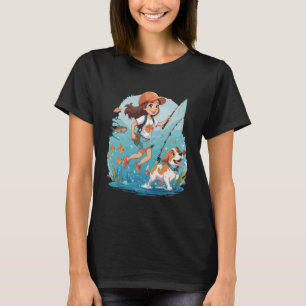 Happy Girl With Her Dog T-Shirt