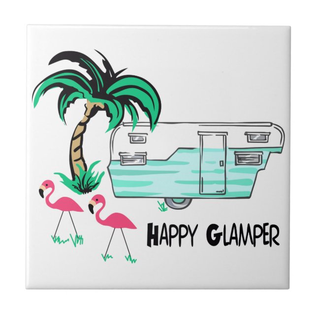 Happy Glamper Ceramic Tile (Front)