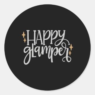 Happy Glamper Classic Round Sticker