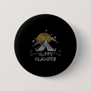 Happy Glamper Cute Glamping Camp Distressed 6 Cm Round Badge