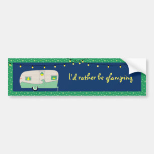 Happy Glamper Mint GreenVintage Canned Ham Trailer Bumper Sticker