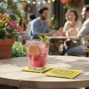Happy Glass Coaster