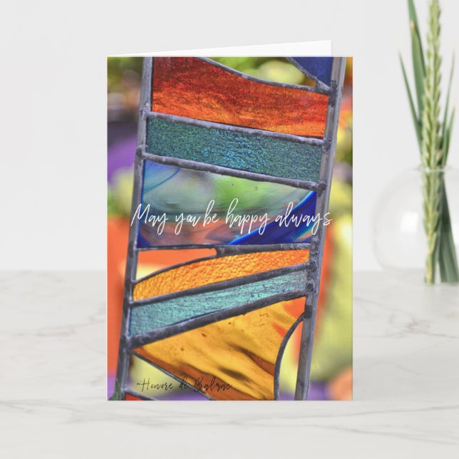 HAPPY GLASS Greeting Card (Front)