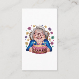 Happy Glasses Granny Bday Graphic Business Card