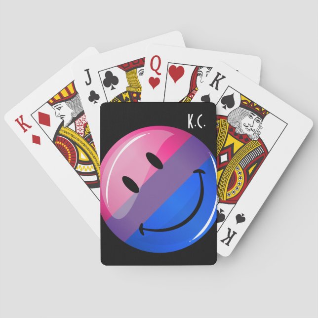 Happy Glossy Bisexuality Pride Flag Playing Cards (Back)