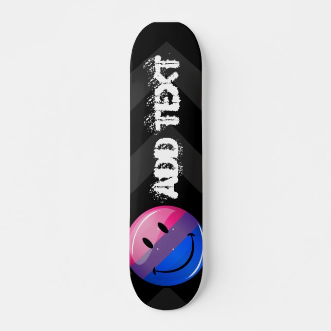 Happy Glossy Bisexuality Pride Flag Skateboard (Front)