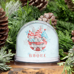 Happy Gnoel Christmas Gnomes Snowglobe