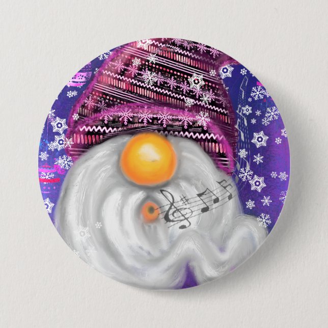 Happy Gnome Christmas Button (Front)