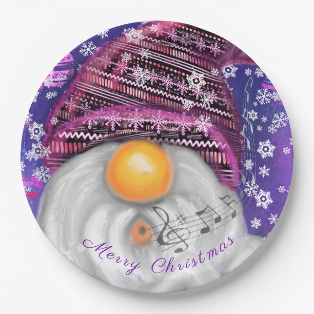 Happy Gnome Christmas Paper Plates (Front)