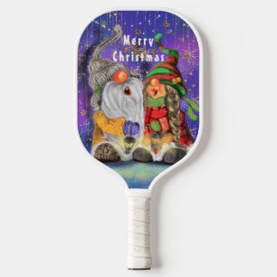 Happy Gnome Christmas Pickleball Paddle
