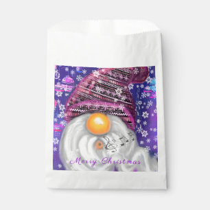 Happy Gnome In Purple Hat Sings A Christmas Song Favour Bag
