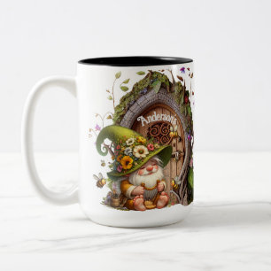 Happy Gnome Optional Personalise  Two-Tone Coffee Mug