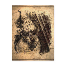 Happy Gnome sitting on a Mushroom playing a flute.