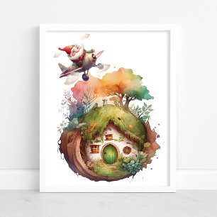 Happy Gnome Travel Earth House   Poster