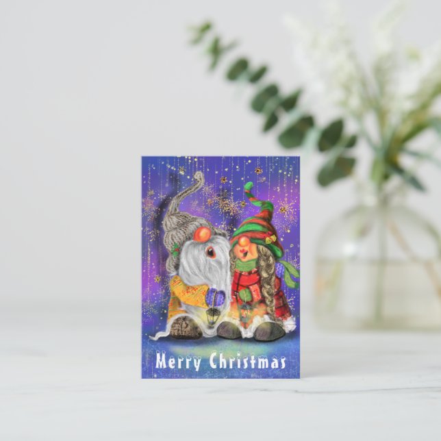 Happy Gnomes Christmas Card (Standing Front)