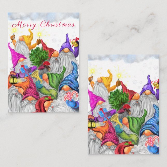 Happy Gnomes Christmas Card (Front/Back)