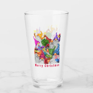 Happy Gnomes Christmas Glass