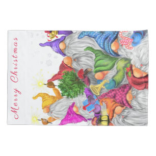 Happy Gnomes Christmas Pillow Case