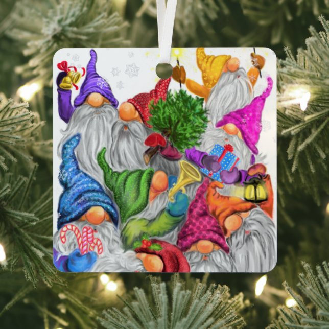 Happy Gnomes Party Christmas Ornament Gift (Insitu)